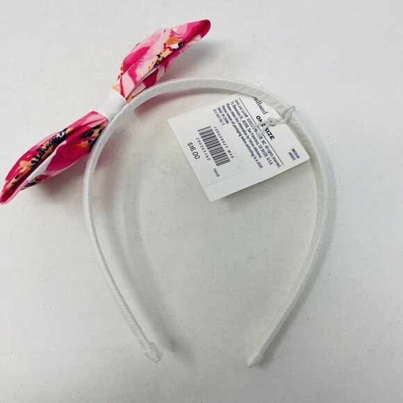 Janie and Jack Baby/Toddler Girls One Size White Headband & Pink Floral Bow - Picture 3 of 5